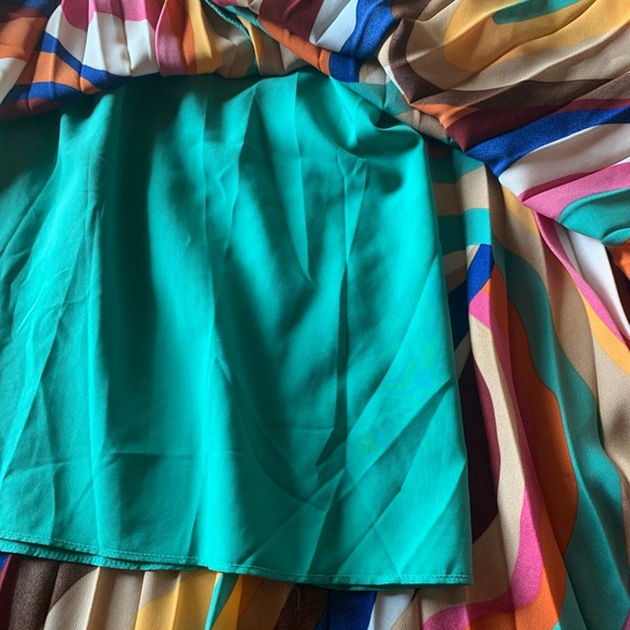 New Danielle Union women’s dress pleated colorful flowy loose size XL retro - Picture 11 of 16